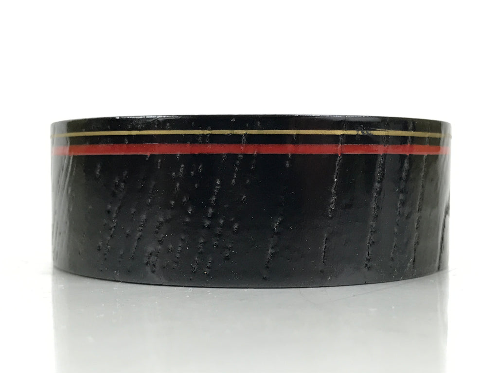 Japanese Lacquered Wooden Sake Snack Cup Vtg Kobachi Bowl Black Gold Red L526