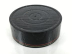 Japanese Lacquered Wooden Sake Snack Cup Vtg Kobachi Bowl Black Gold Red L526