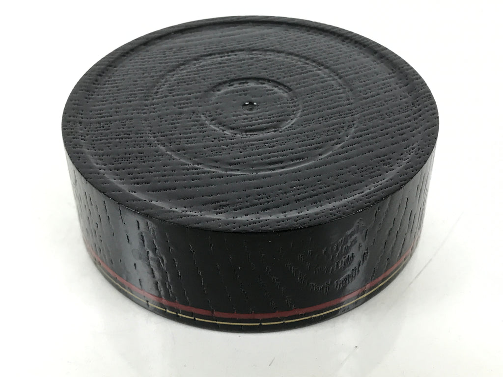 Japanese Lacquered Wooden Sake Snack Cup Vtg Kobachi Bowl Black Gold Red L527