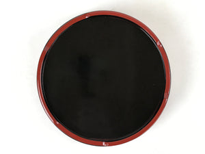 Japanese Lacquered Wooden Serving Dish Vtg Sushioke Tray Bowl Red Black L83