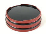 Japanese Lacquered Wooden Serving Dish Vtg Sushioke Tray Bowl Red Black L83