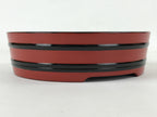 Japanese Lacquered Wooden Serving Dish Vtg Sushioke Tray Bowl Red Black L84