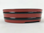 Japanese Lacquered Wooden Serving Dish Vtg Sushioke Tray Bowl Red Black L85