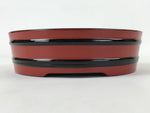 Japanese Lacquered Wooden Serving Dish Vtg Sushioke Tray Bowl Red Black L85