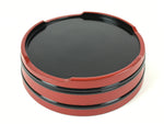 Japanese Lacquered Wooden Serving Dish Vtg Sushioke Tray Bowl Red Black L85