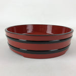 Japanese Lacquered Wooden Serving Dish Vtg Sushioke Tray Bowl Red Black L85