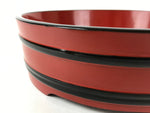 Japanese Lacquered Wooden Serving Dish Vtg Sushioke Tray Bowl Red Black L86