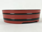 Japanese Lacquered Wooden Serving Dish Vtg Sushioke Tray Bowl Red Black L86