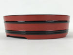 Japanese Lacquered Wooden Serving Dish Vtg Sushioke Tray Bowl Red Black L86