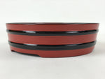 Japanese Lacquered Wooden Serving Dish Vtg Sushioke Tray Bowl Red Black L87