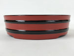 Japanese Lacquered Wooden Serving Dish Vtg Sushioke Tray Bowl Red Black L87