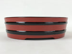 Japanese Lacquered Wooden Serving Dish Vtg Sushioke Tray Bowl Red Black L87