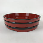 Japanese Lacquered Wooden Serving Dish Vtg Sushioke Tray Bowl Red Black L87