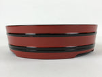 Japanese Lacquered Wooden Serving Dish Vtg Sushioke Tray Bowl Red Black L88