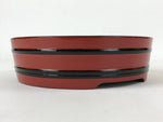 Japanese Lacquered Wooden Serving Dish Vtg Sushioke Tray Bowl Red Black L88