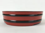 Japanese Lacquered Wooden Serving Dish Vtg Sushioke Tray Bowl Red Black L89
