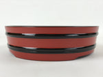 Japanese Lacquered Wooden Serving Dish Vtg Sushioke Tray Bowl Red Black L89