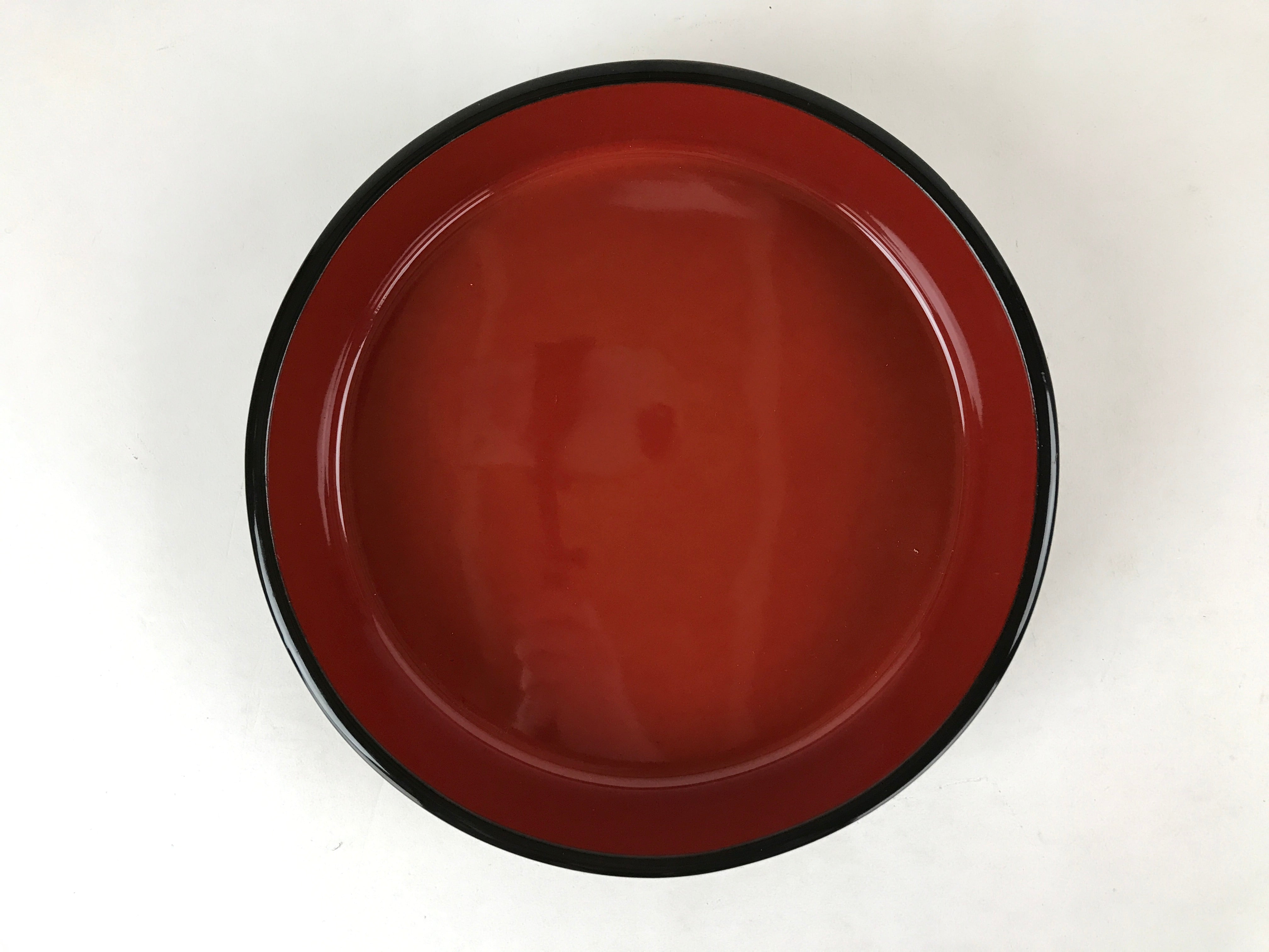 Japanese Lacquered Wooden Serving Dish Vtg Sushioke Tray Bowl Red Black L89