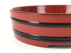 Japanese Lacquered Wooden Serving Dish Vtg Sushioke Tray Bowl Red Black L90