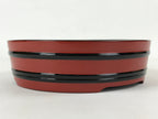 Japanese Lacquered Wooden Serving Dish Vtg Sushioke Tray Bowl Red Black L90