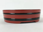 Japanese Lacquered Wooden Serving Dish Vtg Sushioke Tray Bowl Red Black L90