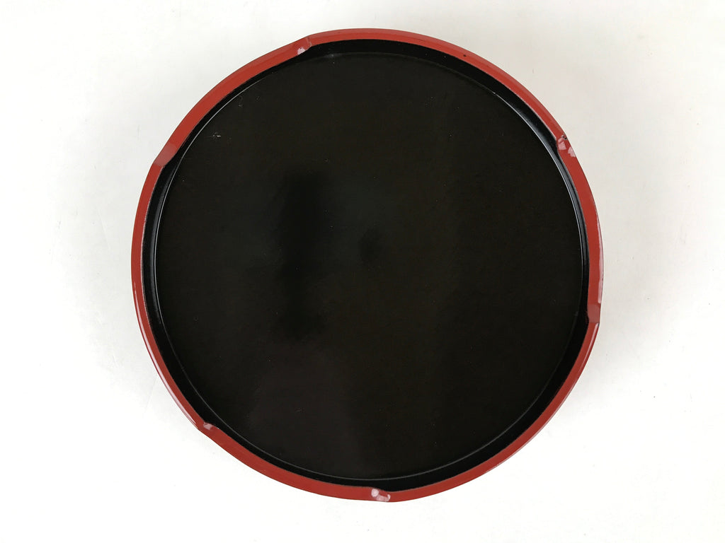 Japanese Lacquered Wooden Serving Dish Vtg Sushioke Tray Bowl Red Black L90