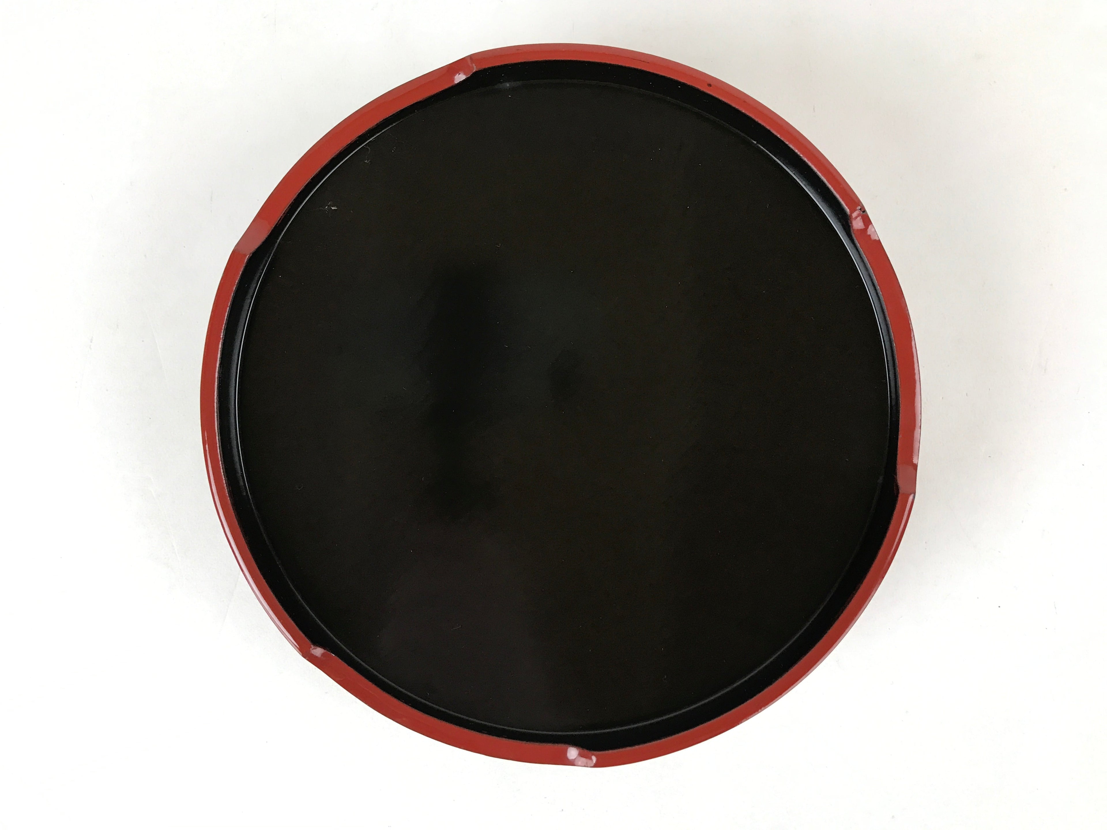 Japanese Lacquered Wooden Serving Dish Vtg Sushioke Tray Bowl Red Black L90