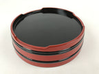 Japanese Lacquered Wooden Serving Dish Vtg Sushioke Tray Bowl Red Black L90