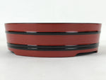 Japanese Lacquered Wooden Serving Dish Vtg Sushioke Tray Bowl Red Black L91