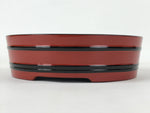 Japanese Lacquered Wooden Serving Dish Vtg Sushioke Tray Bowl Red Black L91