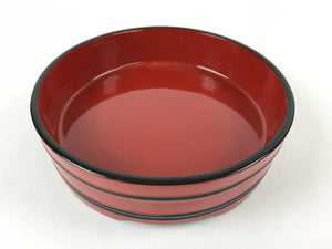 Japanese Lacquered Wooden Serving Dish Vtg Sushioke Tray Bowl Red Black L91