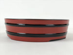 Japanese Lacquered Wooden Serving Dish Vtg Sushioke Tray Bowl Red Black L92