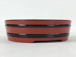 Japanese Lacquered Wooden Serving Dish Vtg Sushioke Tray Bowl Red Black L92