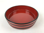 Japanese Lacquered Wooden Serving Dish Vtg Sushioke Tray Bowl Red Black L92