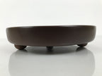 Japanese Lacquered Wooden Serving Plate Vtg Round Dish Five Partition Brown L609