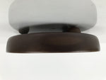 Japanese Lacquered Wooden Serving Plate Vtg Round Dish Five Partition Brown L609