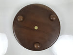 Japanese Lacquered Wooden Serving Plate Vtg Round Dish Five Partition Brown L609