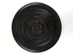 Japanese Lacquered Wooden Serving Tray Obon Vtg Round Black Red Akebono L545