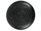 Japanese Lacquered Wooden Serving Tray Obon Vtg Round Black Red Akebono L545