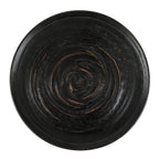 Japanese Lacquered Wooden Serving Tray Obon Vtg Round Black Red Akebono L545