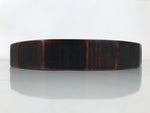 Japanese Lacquered Wooden Serving Tray Obon Vtg Round Brown Black Grain L451