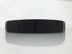 Japanese Lacquered Wooden Serving Tray Obon Vtg Round Brown Black Grain L451