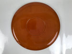 Japanese Lacquered Wooden Serving Tray Obon Vtg Round Orange Brown Glossy L455