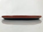 Japanese Lacquered Wooden Serving Tray Obon Vtg Round Red Black Brown L453