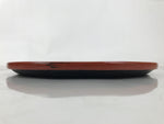 Japanese Lacquered Wooden Serving Tray Obon Vtg Round Red Black Brown L453