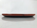 Japanese Lacquered Wooden Serving Tray Obon Vtg Round Red Black Brown L453