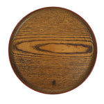 Japanese Lacquered Wooden Serving Tray Obon Vtg Round Red Black Brown L453