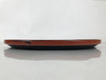 Japanese Lacquered Wooden Serving Tray Obon Vtg Round Red Black Brown L454