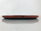 Japanese Lacquered Wooden Serving Tray Obon Vtg Round Red Black Brown L454
