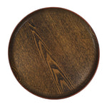 Japanese Lacquered Wooden Serving Tray Obon Vtg Round Red Black Brown L454